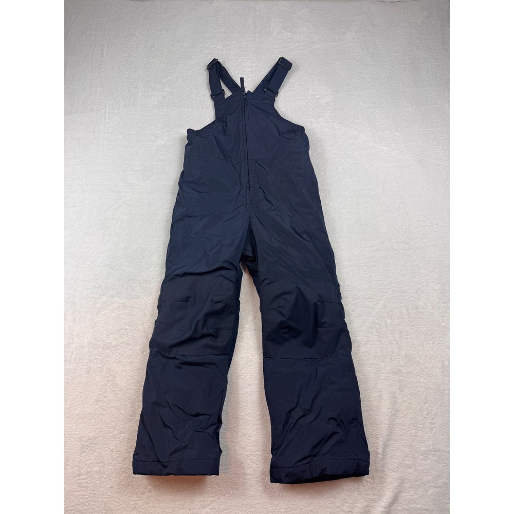 Lands End Kids Navy Blue Insulated Snow Bibs Overalls Size 6 Winter Ski Pants